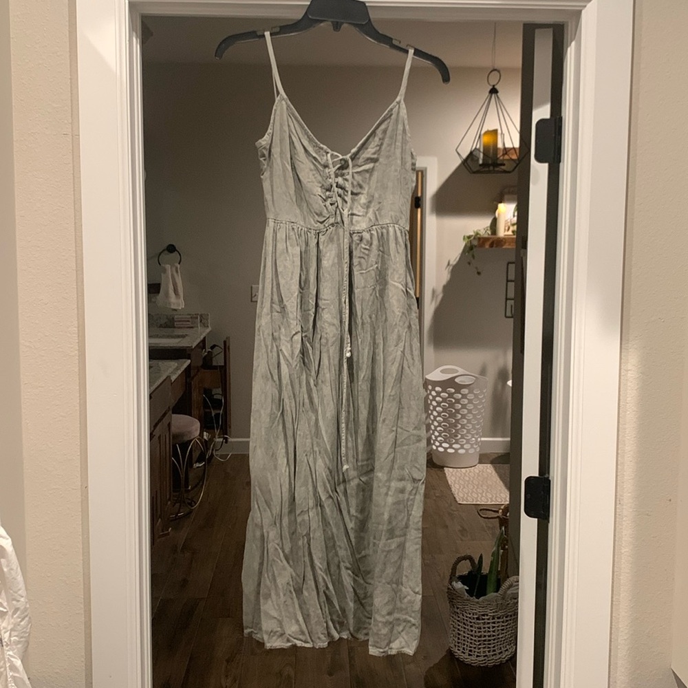 Army Green Flowy Dress